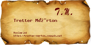 Tretter Márton névjegykártya
