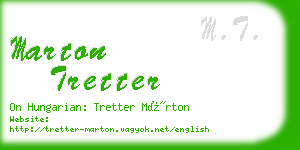 marton tretter business card